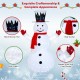 Lighted 6 feet snowman with top hat and red scarf, made of plush fabric, ideal for festive indoor and outdoor.