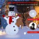 6-foot lighted snowman with top hat and red scarf, featuring 200 LED lights for festive outdoor decoration.