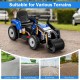 12V kids ride-on road roller in blue with adjustable drum, remote control, and wear-resistant tires for various.