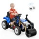Kids ride-on road roller in blue with remote control, featuring adjustable drum roller and realistic design for.