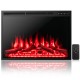 34-inch recessed electric fireplace with adjustable flames, remote control, and customizable heating for cozy ambiance.