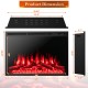 Recessed electric fireplace dimensions with adjustable flames, featuring 4 flame colors and 5100 BTU heat output.