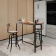 Industrial 48-inch pub dining table with a rustic brown top and steel frame, perfect for kitchen or dining room use.