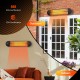 Wall-mounted infrared heater with remote control, featuring 750W/1500W options and IPX4 waterproof design for indoor.