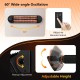 Wall-mounted infrared heater with remote control, 750W/1500W, adjustable height, 60° oscillation for efficient heating.