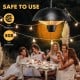 1500W electric patio heater with IPX4 waterproof design, providing 360° warmth for outdoor gatherings and safety.
