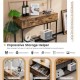 Rustic brown 2-drawer industrial console table with steel frame, ideal for small spaces and versatile storage solutions.