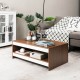 Rectangle wooden coffee table with storage shelf, modern design, suitable for living room or office, easy to assemble.