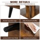 Compact retro coffee table in rustic brown with tapered legs, waterproof surface, and open shelf for storage.