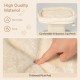 Thickened plush pad on the beige modern cat tree tower, providing comfort for cats to relax and enjoy the view.