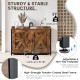 Cat litter box enclosure in brown with double doors, sturdy powder-coated steel frame, and adjustable footpads for.