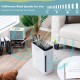 H13 True HEPA air purifier in white with adjustable fan speeds, compact design for efficient air purification in any.
