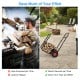 Firewood log cart carrier with wear-resistant rubber wheels, sturdy steel frame, for easy transport of firewood.
