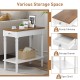 Narrow side table with a drawer and open storage shelf, featuring a sturdy MDF and wood design for versatile use.