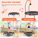 36-inch mini trampoline with colorful LED lights, removable handlebar, and sturdy steel frame for safe kids' play.