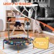 Colorful 36-inch mini trampoline with LED lights and Bluetooth speaker, designed for safe jumping and fun exercise for.