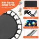 Close-up of the 36-inch mini trampoline with safety features, durable PP mat, and colorful LED lights for kids' fun.
