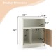 25-inch tall white nightstand with door and two open shelves, featuring dimensions and storage details for versatile.