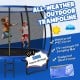 12FT outdoor trampoline with safety net, UV-resistant jumping mat, and rustproof steel frame, perfect for family fun.