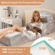 Ergonomic gray wedge pillow set with memory foam for back support, ideal for GERD and insomnia relief.