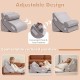 Adjustable gray orthopedic wedge pillow set featuring memory foam for back support, ideal for GERD and insomnia relief.