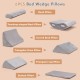 Set of 6 orthopedic bed wedge pillows in gray, featuring ergonomic designs for back, neck, and leg support.