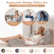Ergonomic 6-piece orthopedic wedge pillow set in gray, featuring memory foam for support and a removable cover for easy.