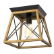 Farmhouse vintage ceiling light with black and wood grain finish, featuring an E26 socket for versatile bulb options.
