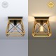 Farmhouse vintage ceiling light with E26 socket, featuring a black and wood grain design for dining room or hallway.