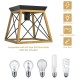 Farmhouse vintage ceiling light with E26 socket, featuring a black and wood grain design for dining room or hallway use.