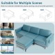 Modular L-shaped sectional sofa in blue with reversible chaise, USB ports, and comfortable cushions for versatile.