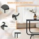 2-tier modern coffee table with black faux marble top, sturdy metal frame, and adjustable legs for living room storage.