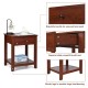 Night stand end side table in dark wood with drawer and open shelf, perfect for bedside essentials and stylish decor.