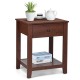 Night stand end side table showcasing a spacious drawer and open shelf, ideal for storing essentials and enhancing.