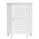 White corner storage cabinet with shutter door, adjustable interior shelf, perfect for small spaces in bathrooms or.