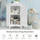 White corner storage cabinet with shutter door, adjustable shelf, and triangular structure for efficient space.