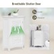 Corner storage cabinet with a shutter door, made of durable MDF, perfect for small spaces in bathrooms or living rooms.
