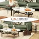 Modern nesting coffee table set with faux marble and wood grain design, featuring a large table and small end table for.