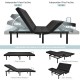 Adjustable electric bed frame with independent head and foot incline, featuring a massage function and sturdy steel.