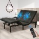Adjustable electric bed frame with head massage feature and remote control, designed for optimal comfort and.