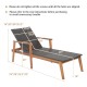 Patio rattan lounge chair with adjustable backrest, solid acacia wood frame, and PE wicker for outdoor comfort.