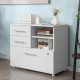 White 3 drawer lateral file cabinet on wheels, showcasing adjustable storage shelves for versatile organization in any.