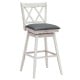 Swivel counter height barstool with rubberwood legs and PVC leather cushion, ideal for home or office use.