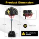 Portable adjustable basketball hoop system with 41" backboard, height 4.25-10 ft, includes 2 nets for outdoor play.