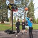 Portable adjustable basketball hoop system with 41-inch backboard, suitable for all ages, ideal for outdoor play.