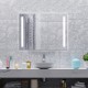 32 x 24 inch wall mirror with 3-color lights, anti-fog function, and touch controls, perfect for modern bathrooms.