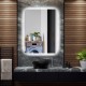 32 x 24 inch shatterproof wall mirror with 3-color lights, anti-fog function, and crystalline frame for a dreamy.