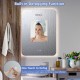 32 x 24 inch shatterproof wall mirror with anti-fog function, 3-color lights, and touch button for easy operation.