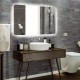 32 x 24 inch shatterproof wall mirror with a crystalline frame, 3-color lights, and anti-fog function for modern.