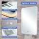 32 x 24 inch shatterproof wall mirror with crystalline frame, touch control, and 3-color lights for versatile lighting.